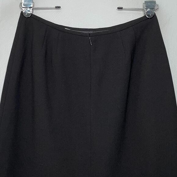 Vintage Le Suit Size 12 Petite Black Maxi Skirt Classic Modest Event Minimalist - Picture 3 of 12